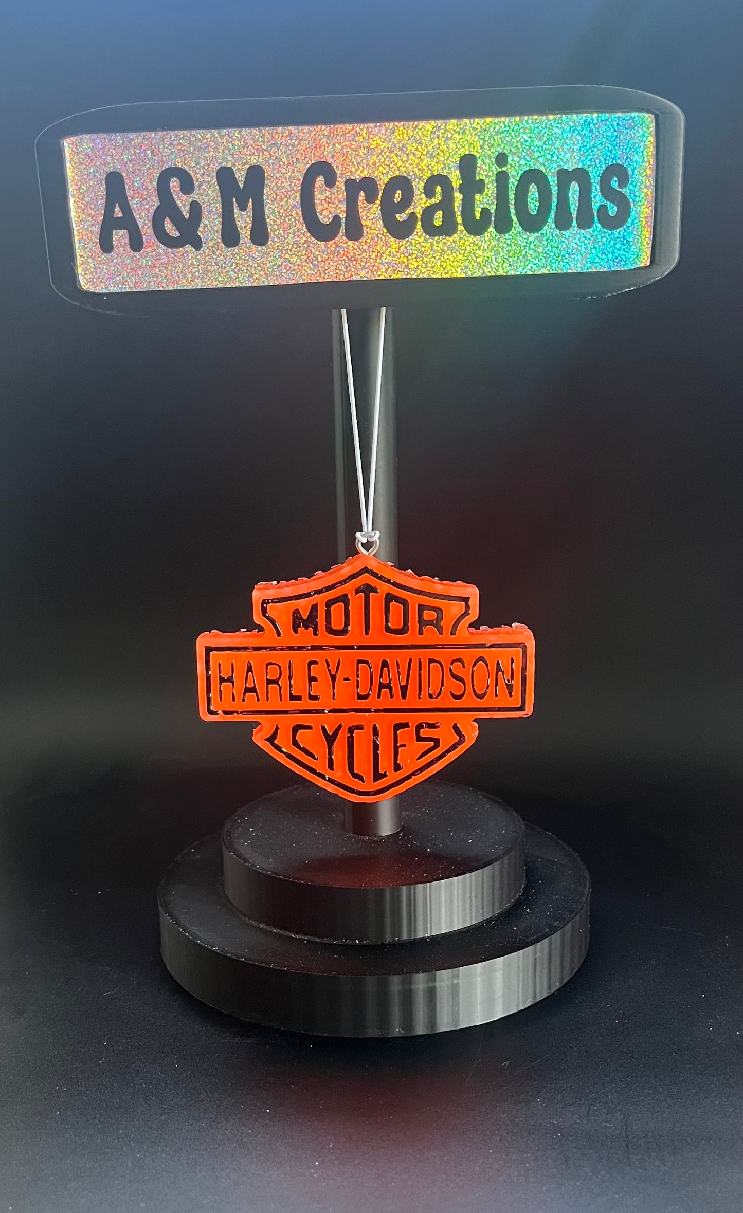 Orange Harley Davidson No Glitter Freshie