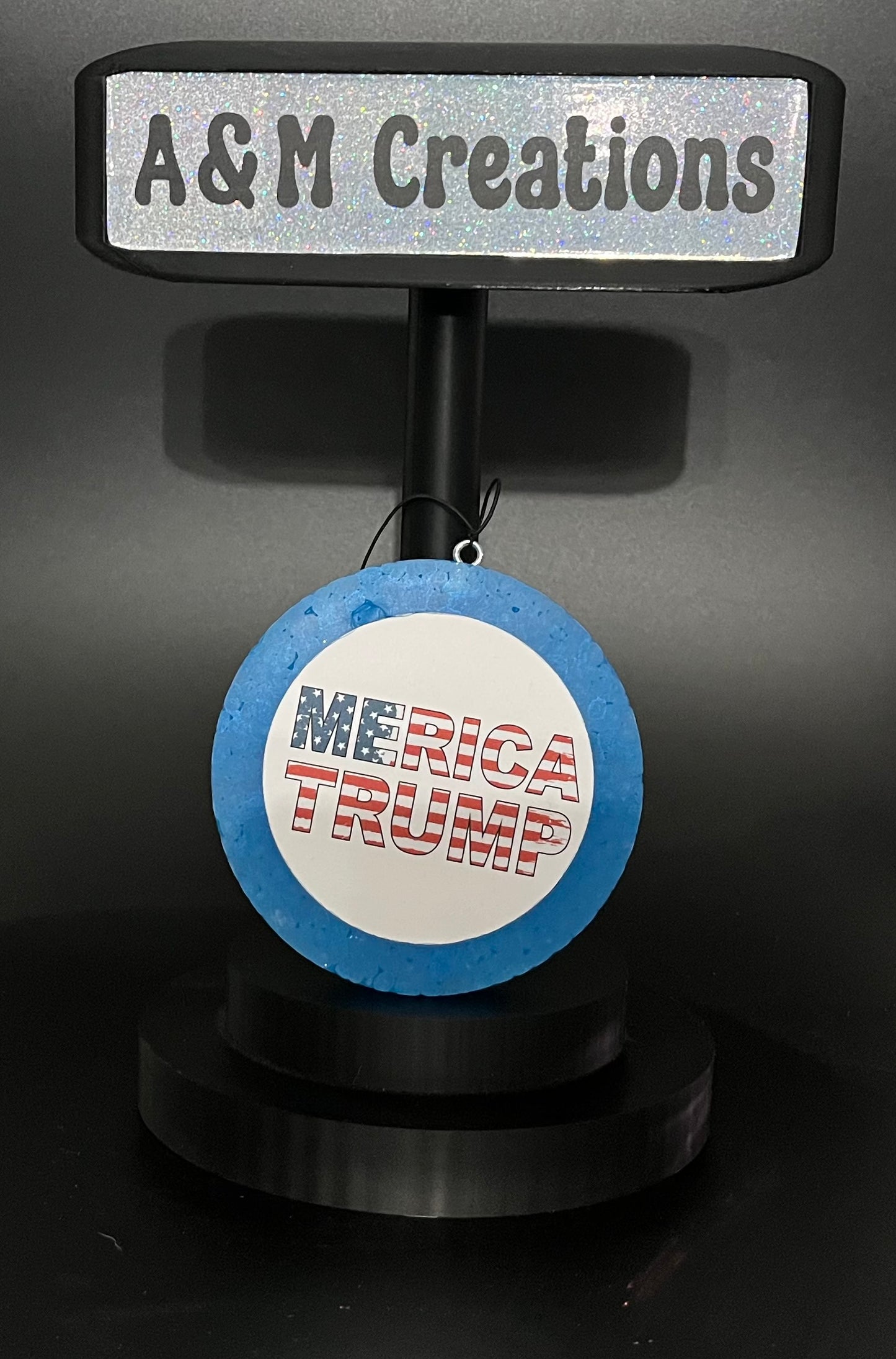 Merica Trump Blue Round No Glitter Freshie