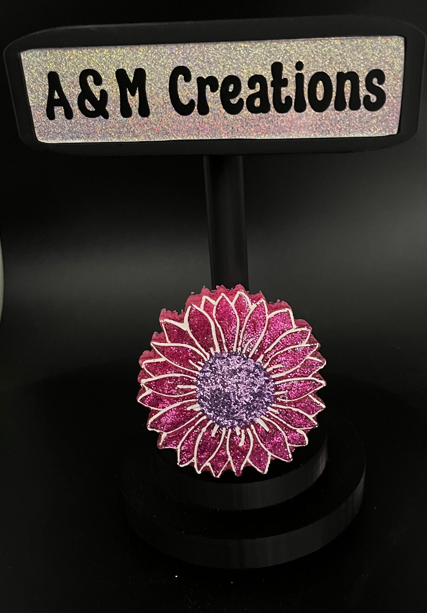 Purple Glitter Flower Freshie