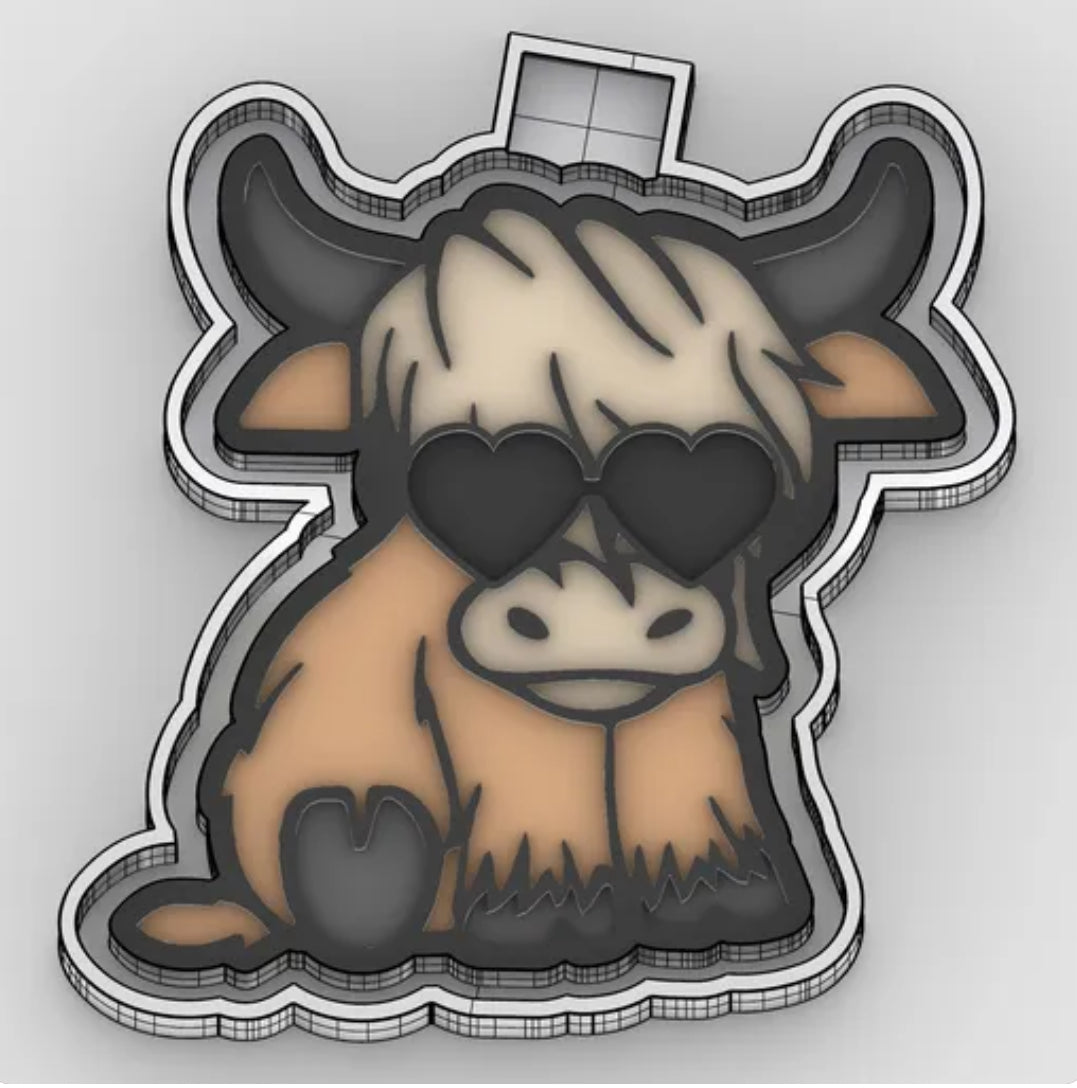 8ct  Combo Pack of Highland Cow - Car Freshie Molds