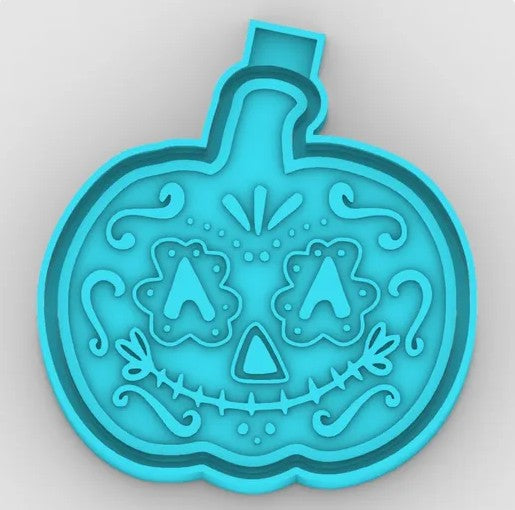 Sugar Skull Pumpkin Sunken Details - Freshie Mold