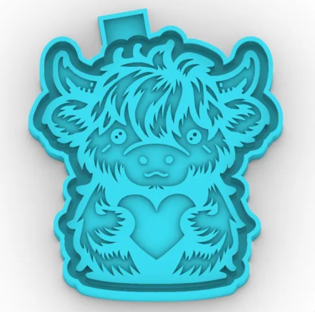 6ct Combo Pack of Baby Highland Cow - Car Freshie Molds