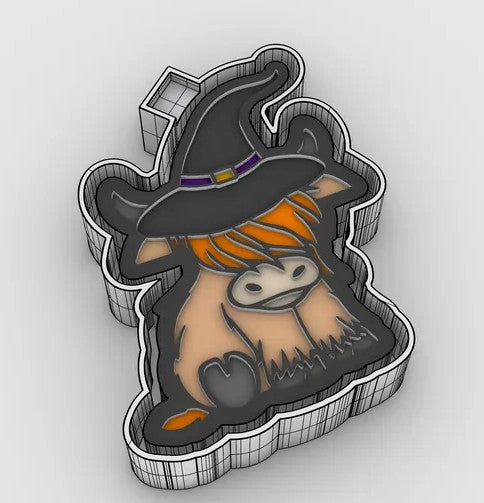 Cow With Witch Hat - Freshie Mold