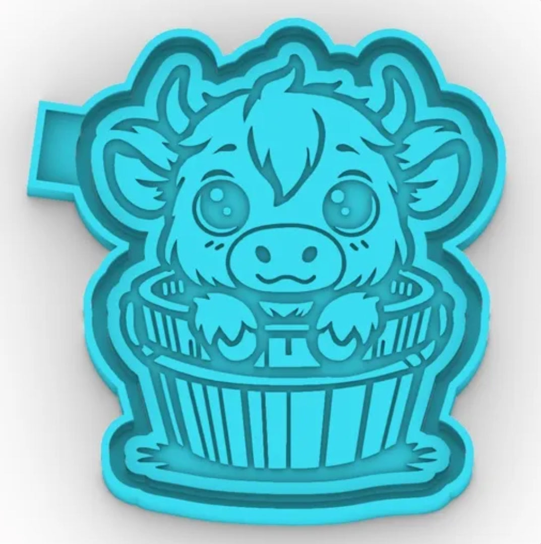 6ct Combo Pack of Baby Highland Cow - Car Freshie Molds