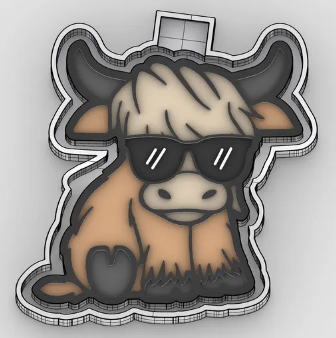 8ct  Combo Pack of Highland Cow - Car Freshie Molds