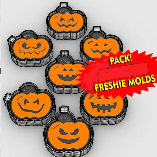 7 Combo Pack of Halloween Pumpkin - Freshie Molds