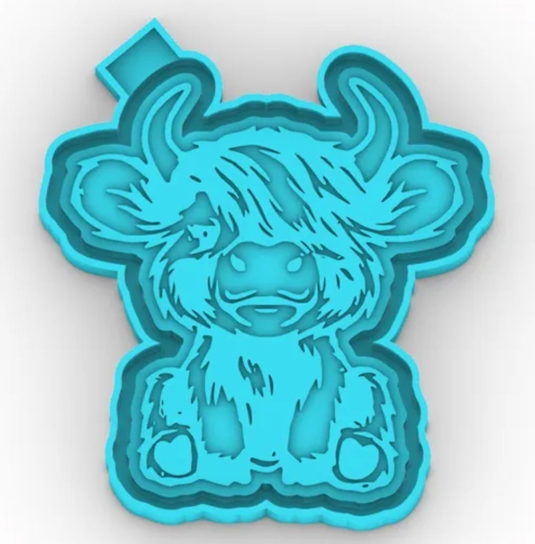 6ct Combo Pack of Baby Highland Cow - Car Freshie Molds