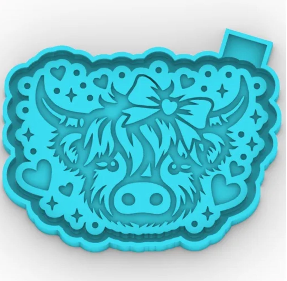 6ct Combo Pack of Baby Highland Cow - Car Freshie Molds