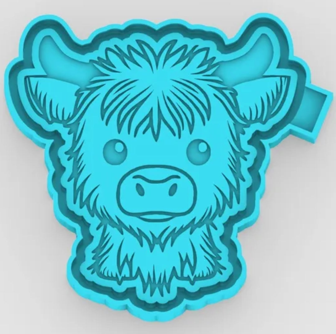 6ct Combo Pack of Baby Highland Cow - Car Freshie Molds