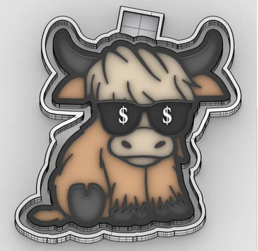 8ct  Combo Pack of Highland Cow - Car Freshie Molds