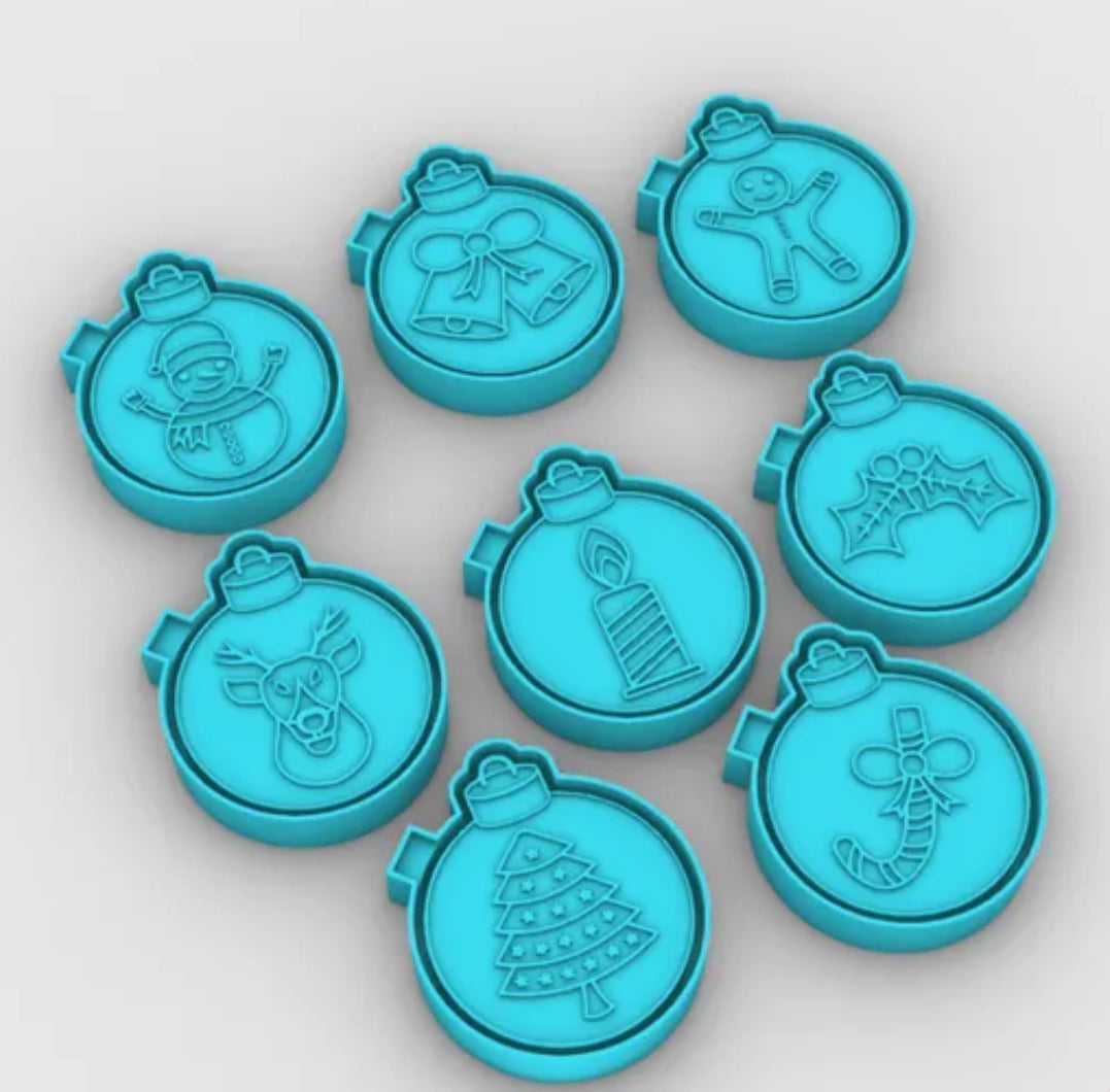 8ct Combo Pack of Christmas Ornaments - Car Freshie Molds