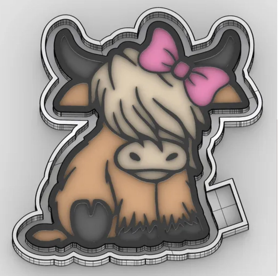 8ct  Combo Pack of Highland Cow - Car Freshie Molds