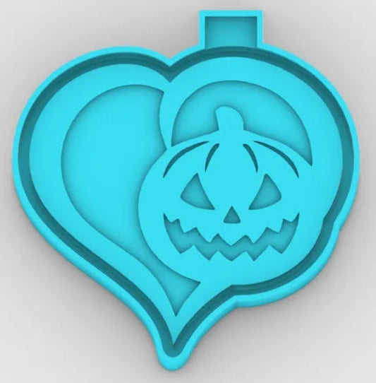Pumpkin in Heart Raised - Freshie Mold