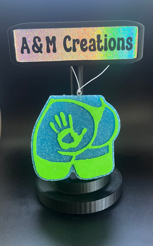 Cheeky Green With Handprint No Glitter