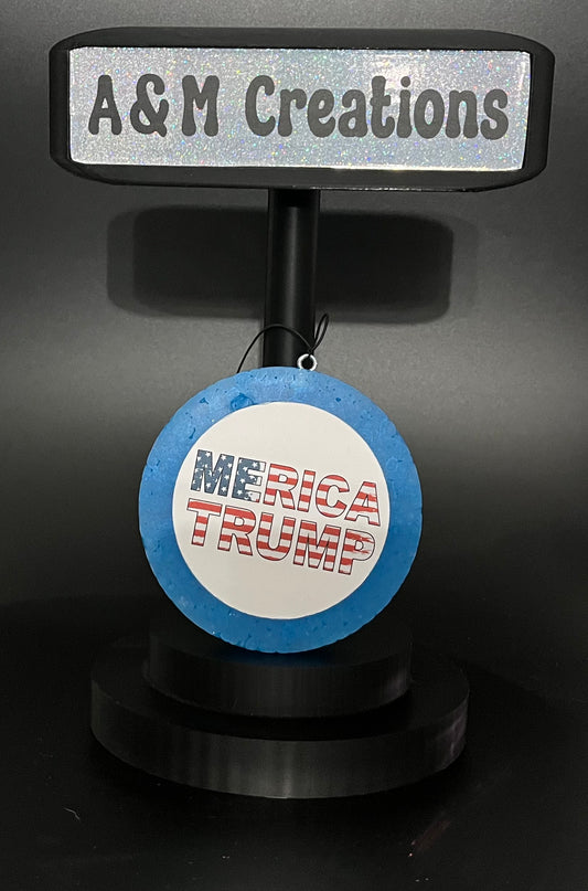Merica Trump Blue Round No Glitter Freshie