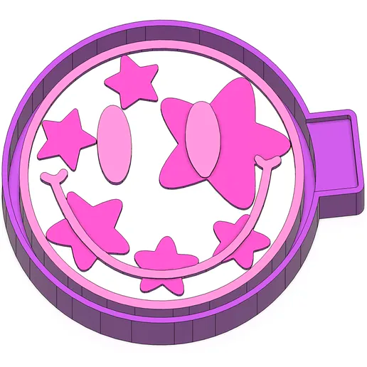 Smiley Face with Stars Round Car Freshie Mold