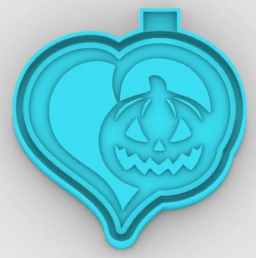 Pumpkin in Heart Sunken - Freshie Mold