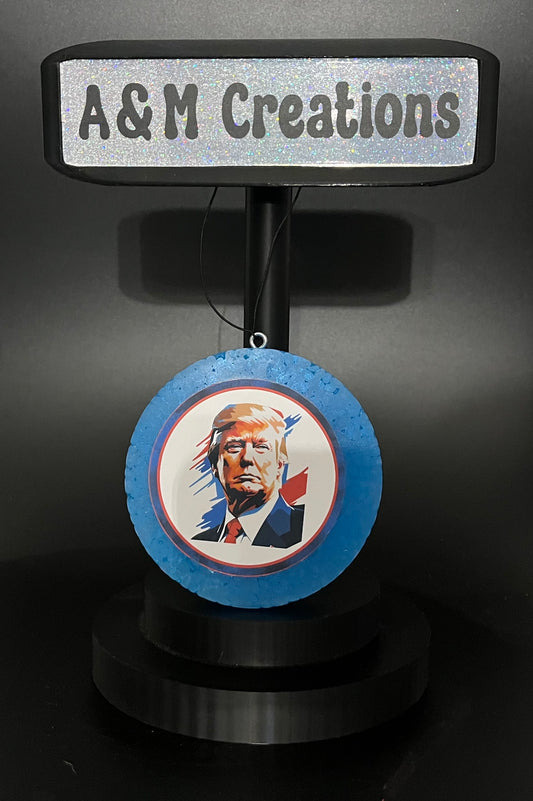 Trump Blue Round No Glitter Freshie